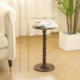 thumbnail image 2 of Round Side Table, Small Drink Table for Small Spaces, Modern Accent Nightstand with Solid Wood Leg for Living Room, Bedroom, Corners, and Office (Rustic Brown), 2 of 7