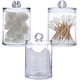 thumbnail image 1 of Paquete de 3 soportes de maquillaje de acrílico transparente para bolas de algodón, bastoncillos de algodón y bastoncillos de algodón para baño, tarro de almacenamiento de maquillaje, almacenamiento d Feliz Sencillez, 1 of 4