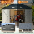 thumbnail image 3 of LZBEITEM 10' x 12' Metal Outdoor Storage Shed with Floor Frame Kit, Tool Shed Heavy Duty with Window and Lockable Door for Garden Backyard, 10.24 psf, Brown, 3 of 17