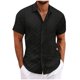 thumbnail image 2 of Playera Elvqul Caballero Polo Negro sin Estampado Manga Corta Casuales Solapa Botones, 2 of 6