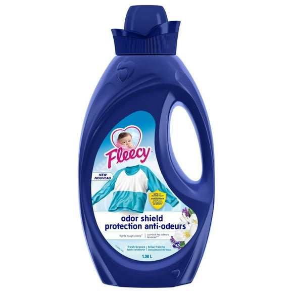 Fleecy Odor Shield Liquid Fabric Softener (Fabric Conditioner), Fresh Breeze Scent, 1.36 L - 57 Loads