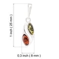 thumbnail image 4 of Sterling Silver and Baltic Honey and Green  Amber Pendant, 4 of 7