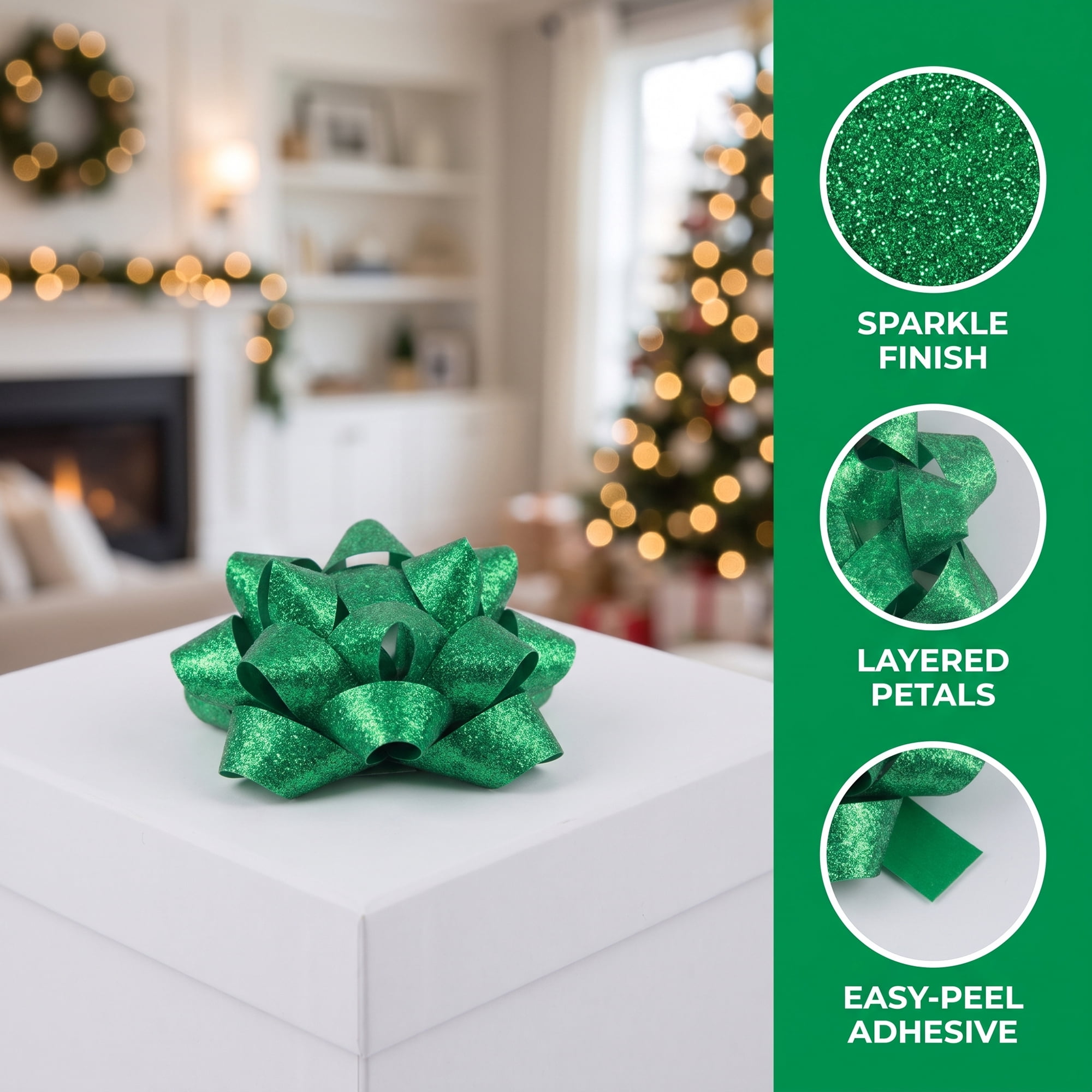 Unique Bargains Pre-Made Gift Bows for Creative Gift Wrapping and Decoration Green