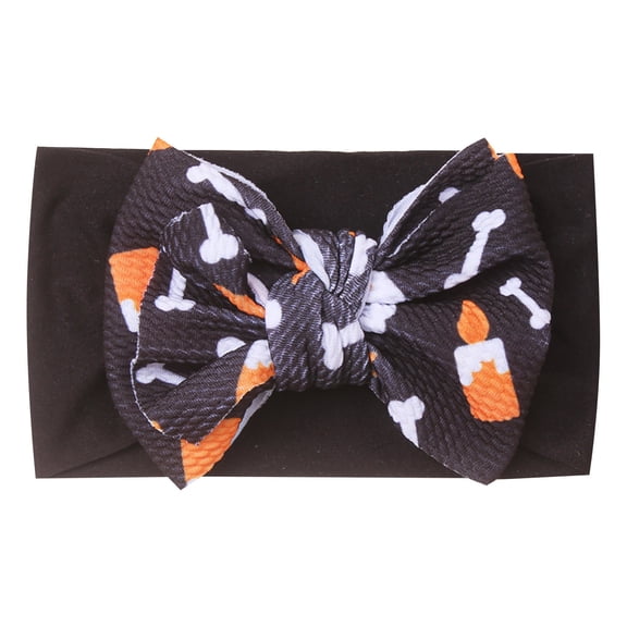 EnJoCho Halloween Baby Headband Pumpkin Print Hair Accessories Soft Knotted Headwrap with Bow for Baby Girls Boys Holiday 𝖢ostume Decorations