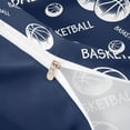 thumbnail image 4 of Castle Fairy Navy Basketball Text Print Bedding, Minimalist Sport Ball Duvet Cover Full,Navy Blue Reversible,3pcs,1 Duvet Cover and 2 Pillowcases, 4 of 6