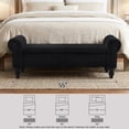 thumbnail image 4 of 55''W Corduroy Upholstered Storage Bench for End of Bed with Roller Arms, Bench with Storage for Queen Bed, 4 of 10