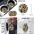 thumbnail image 5 of Yuyamidu Cow Print Car Seat Covers Full Set Sunflower Steering Wheel Cover Seat Belt Pad Cover Cup Holders Lip Gloss Holder Keychain Wristlet Strap Car Decoration, 12 PCS, 5 of 6