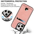 thumbnail image 3 of Case for iPhone 12 Pro Max, Compatible with MagSafe, Magnetic 2 in 1 Detachable Wallet Case with Card Holder Women Men, Business PU Leather RFID Blocking Flip Kickstand Credit Slots, Pink, 3 of 11