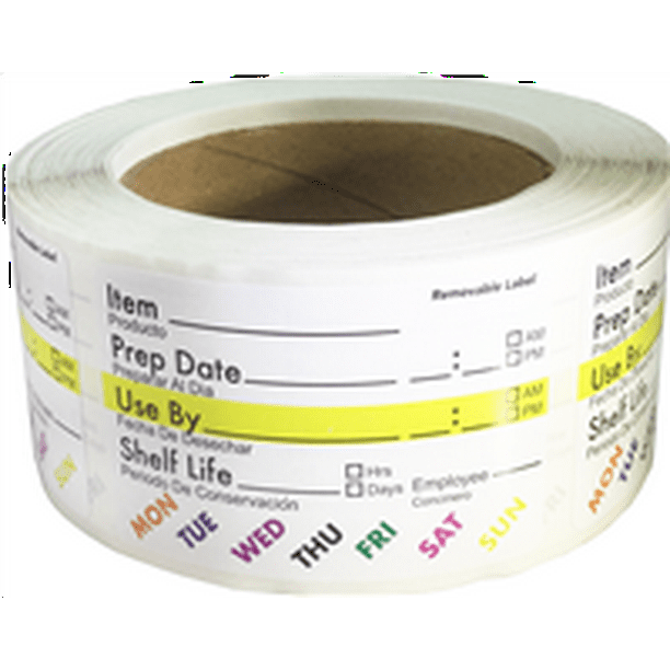 Removable Food Rotation Prep Labels 2 x 3" Inch 500 Pack Walmart