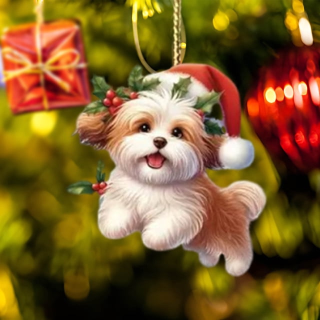 Fiudx Adorno para Árbol de Navidad, Diseño de Acrílico Colgante, Patrones de Colores Brillantes, Decoración para Árbol de Navidad, Decoración Colgante Versátil, para Uso En El Hogar, El Coche y La Of
