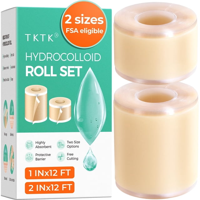 Rollo hidrocoloide TKTK de 2 tamaños, 24 pies, apósitos impermeables
