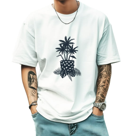 Graphic Tees for Men Summer New Print Casual Tee Fashion Trend Sports Shirt Select