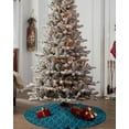 thumbnail image 4 of Peacock Green Geometric Christmas Tree Skirt 36 Inches Large Christmas Skirt Tree, Abstract Modern Wave Lines Art Tree Skirt Christmas Decorations for Fireplace Party Holidays Indoor Outdoor, 4 of 7