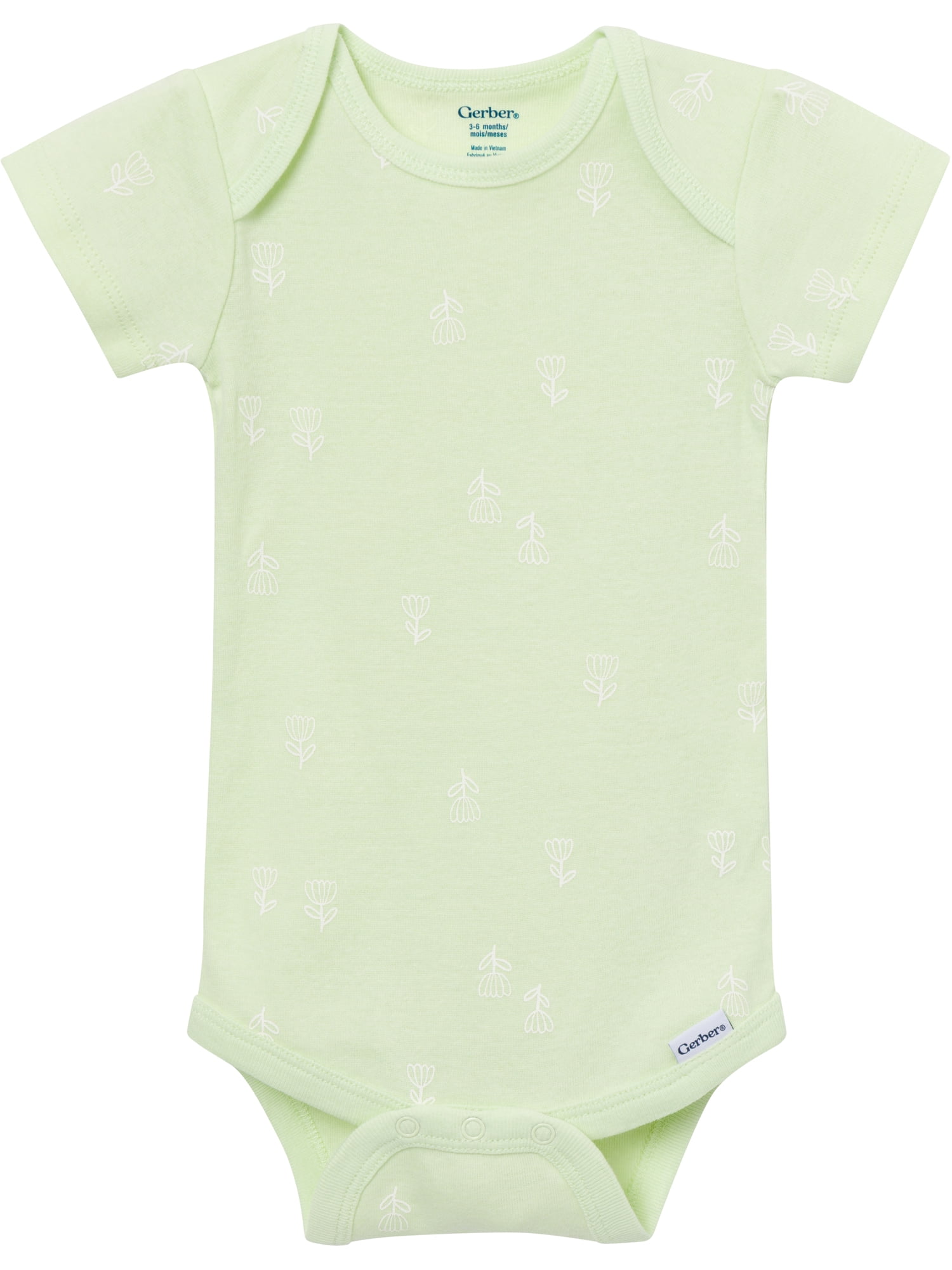 Gerber Baby Neutral Short Sleeve Onesies, 8-Pack, Sizes 0/3 Newborn - 12 Months