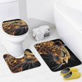 thumbnail image 4 of Golden Leopard with Sparkling Spots Shower Curtain Set Modern Bathroom Decor Mats 4pcs Fabric Bathroom Curtain Slip Floor Rug Toilet Lid, 4 of 8