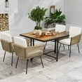 thumbnail image 4 of Costway 43.5" Square Patio Table with Metal Legs, Slatted Tabletop, Adjustable Foot Pads, 4 of 8