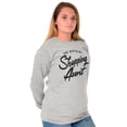 thumbnail image 3 of Shopaholic Aunt Cute Cool Fun Auntie Women's Long Sleeve T Shirt Brisco Brands L, 3 of 6