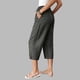 thumbnail image 5 of Pantalones de Cintura Elásticos de Pierna Ancha para Mujeres Trabajo Casual Pata Ancha Recortada Viaje Senderismo con Bolsillos Pantalon, 5 of 9