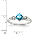 thumbnail image 4 of Sterling Silver Rhodium Plated Diamond And Sky Blue Topaz Cushion Ring (Size 9) Made In India qr4513bt-9, 4 of 6
