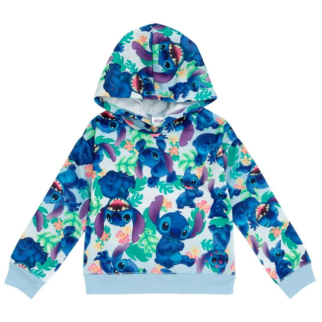 Sudadera con capucha Disney Lilo & Stitch para niñas grandes, forro polar, azul 14-16