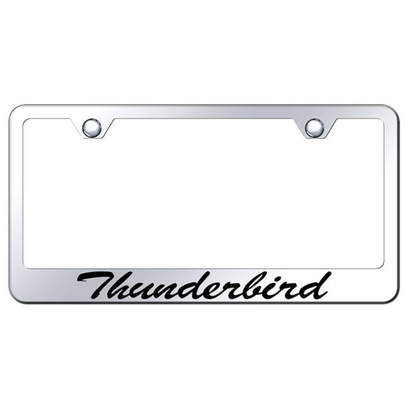 Ford Thunderbird Laser Etched Script Stainless Steel License Plate Frame (Chrome)