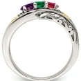 thumbnail image 3 of 14K/Silver Two-Tone Sterling Silver & 14K Three-Stone And Diamond Mother's Ring Semi-Mount (Size 8) Made In Thailand qmr36/3-8, 3 of 5