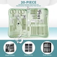 thumbnail image 4 of Manicure  Personal Care Mens Grooming Kit, 30 in 1 Professional Nails Kit Pedicure Kit, Nail Clippers for Men and Nail Tools Portable Set, with Luxurious Travel Case (Green), 4 of 17