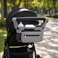 thumbnail image 6 of Topukaiba Stroller Organizer with Insulated Cup Holder, Detachable Phone Bag & Non-Slip Straps, Fits Most Strollers, 16" x 4" x 6", Gray, 6 of 7