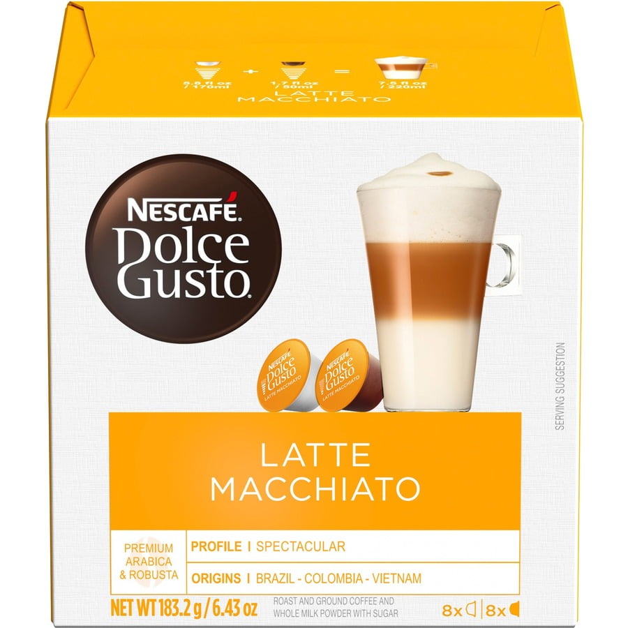 sav overgive Anslået Nescafe Dolce Gusto Coffee - Latte Macchiato, Espresso Pod - Compatible  with Dolce Gusto, Majesto Automatic Coffee Machine - Latte Macchiato,  Espresso - 16 / Box | Bundle of 5 - Walmart.com