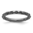 thumbnail image 5 of Auriga Fine Jewelry 925 Sterling Silver Black-plated Textured Ring for Women Size- 5, 5 of 6