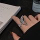 thumbnail image 3 of Anillo de mariposa brillante, anillo de nudillo con lazo de diamantes de imitación, joyería de boda, anillo abierto elástico ajustable, anillo de articulación para mujeres y niñas JAMW Sencillez, 3 of 5