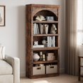 thumbnail image 1 of 5-Shelf Bookcase, 68.7" Tall Farmhouse Arched Storage Rack for Home Office & Living Room, 1 of 6