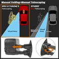 thumbnail image 5 of Spec-D Tuning Black Power Heated Towing Mirrors w/ LED Turn Signals, Compatible with 2008-2016 Ford F-250, F-350, F-450, F-550 SuperDuty, Left + Right Pair Assembly, 5 of 7