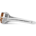 thumbnail image 3 of Sterling Silver Rhodium 3 Stone Citrine & Diamond Ring (Size 6) Made In India qdx731-6, 3 of 5