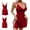 B, variant on Women's Cotton Sleepwear Lace Trim Slit Nightgown Lace Trim Side Sleep Dress Slit Bowknot Decor Sleep Spaghetti Dress, Women's Sleepwear S