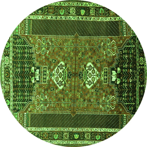 Ahgly Company Indoor Round Persian Green Traditional Area Rugs, 6' Round