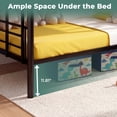 thumbnail image 6 of Uiowio Twin over Twin Metal Bunk Bed Converts to 2 Separate Beds, Space-Saving Bunk Bed Frame with Storage,Twin Bunk Bed with Built-in Ladder & Safety Guardrail, Black, 6 of 10