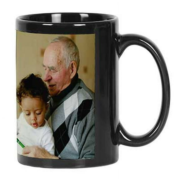 Printtoo PersonalizedPhotoCollage CoffeeMugBest Grandpa Ever Custom Picture Ceramic CupDishwasher & Microwave Safe- 11 Oz -Black