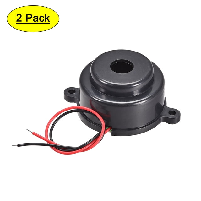 Unique Bargains DC 12V Active Piezo Buzzer Industrial Home 105dB Mini Electronic Buzzer Didi Alarm Ringer Sound Dia 37mm with Wires,2Pcs
