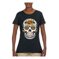thumbnail image 2 of Wild Bobby Day Of The Dead Sugar Skull Pop Culture Women Graphic Tee, Black, XX-Large, 2 of 5