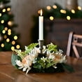 thumbnail image 2 of Solive Christmas Decorations Soft Glue Christmas Candle Holders Wreath Christmas Wreath Ornaments Candle Wreath Decoration Holiday Party Wedding Anniversary Decor, 2 of 7
