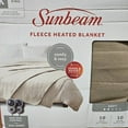 New Sunbeam Quilted Fleece Electric Heated Warming Blanket KING SIZE