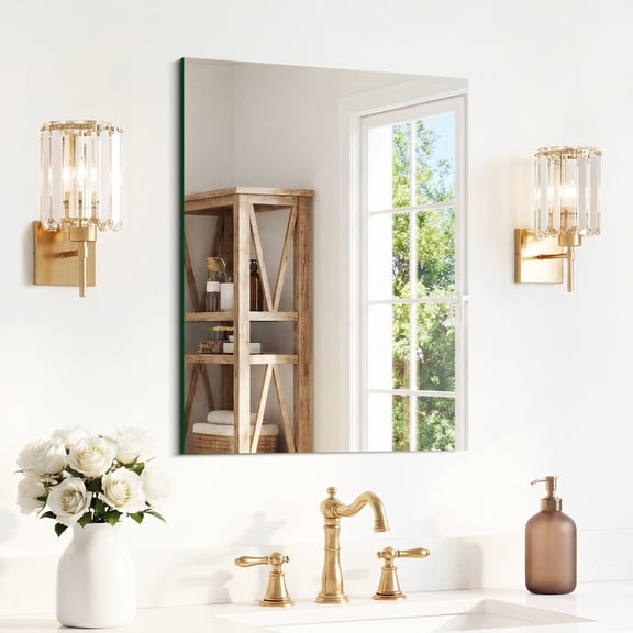 VONIGEE Frameless Bathroom Mirror, 18"x24" Rectangle, Polished Edge 3mm Tempered Glass