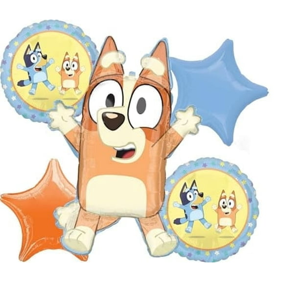 Bingo and Bluey Birthday Party Supplies Balloon Bouquet Decorations 5pc
