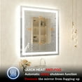 thumbnail image 5 of 36 in. W. x 32 in. H Rectangular Frameless Anti-Fog LED Lighted Dimmable Wall Mounted Bathroom Vanity Mirror, 5 of 10