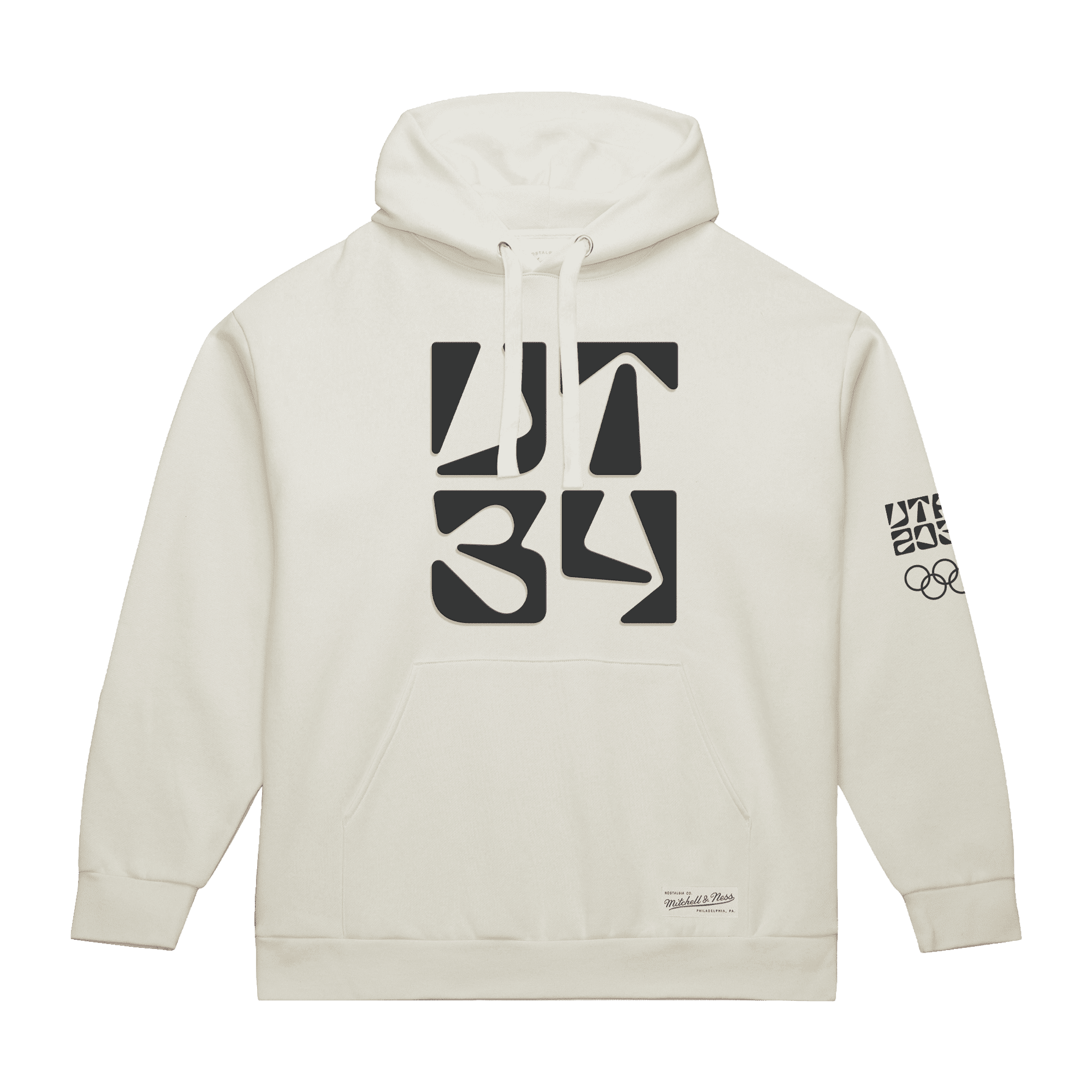 Women's Mitchell & Ness Cream Utah 2034 Winter Olympics Fleece Hoodie