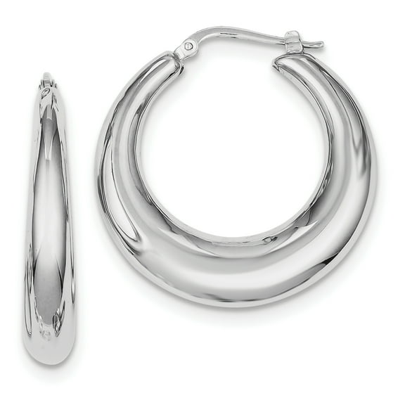 Primal Silver Sterling Silver Rhodium-plated Hollow Hoop Earrings