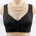 thumbnail image 2 of BLVB Womens Front Closure Bras No Underwire Comfort Everyday Soft Bras Full Coverage Lounge Sleeping Bras with Support Black, 2 of 3