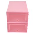 thumbnail image 1 of ZOUSSIQI 2 Pcs Clear Plastic Shoe Storage Tidy Organizer Box (Pink) JU316-103092, 1 of 13