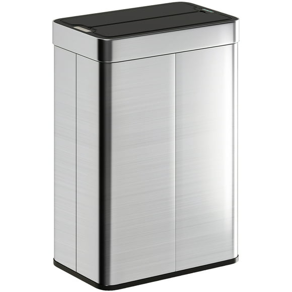 HOMCOM Sensor Garbage Can with Soft-Close Lid, 14.5 Gallon Sensor Trash Can